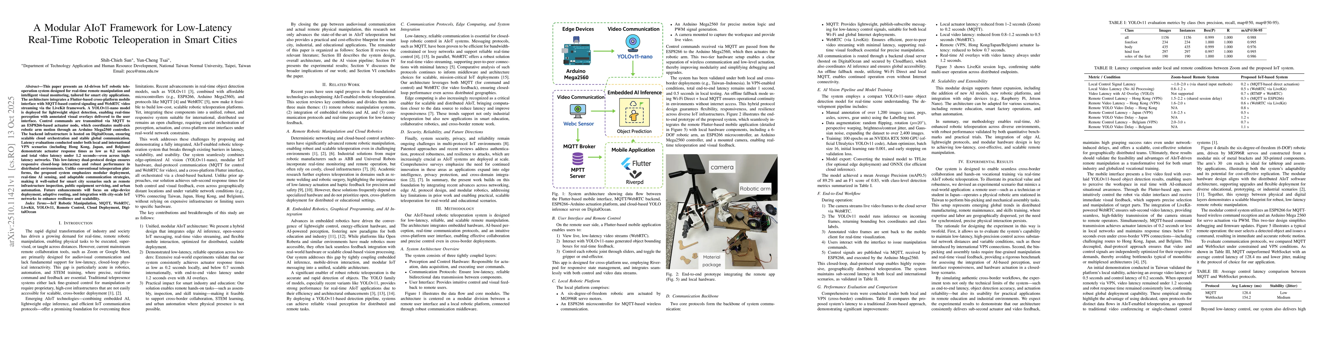 Thumbnail for A Modular AIoT Framework for Low-Latency Real-Time Robotic Teleoperation
  in Smart Cities