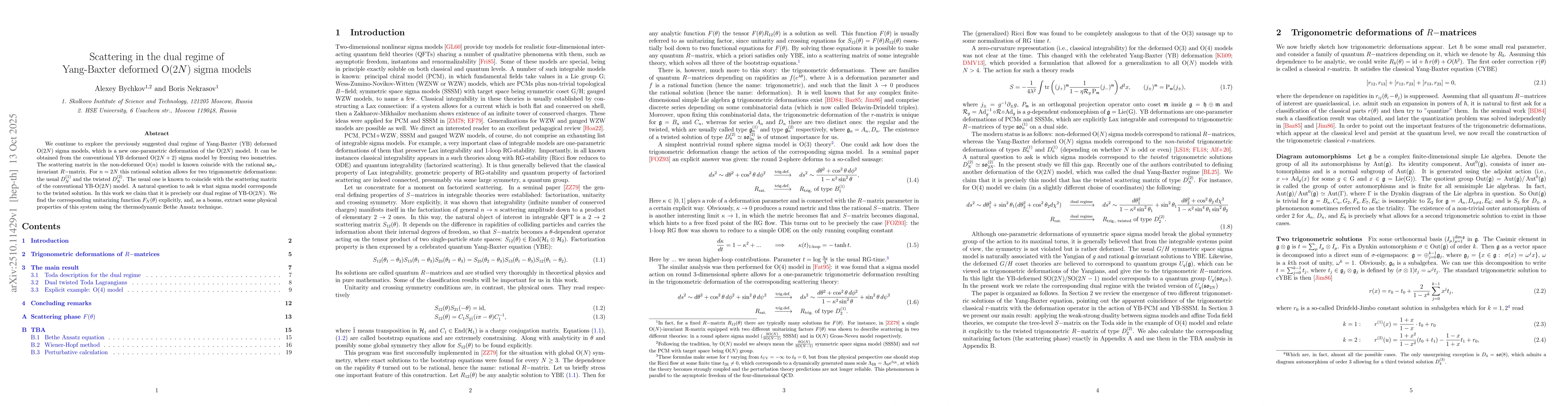 Thumbnail for Scattering in the dual regime of Yang-Baxter deformed O(2N) sigma models
