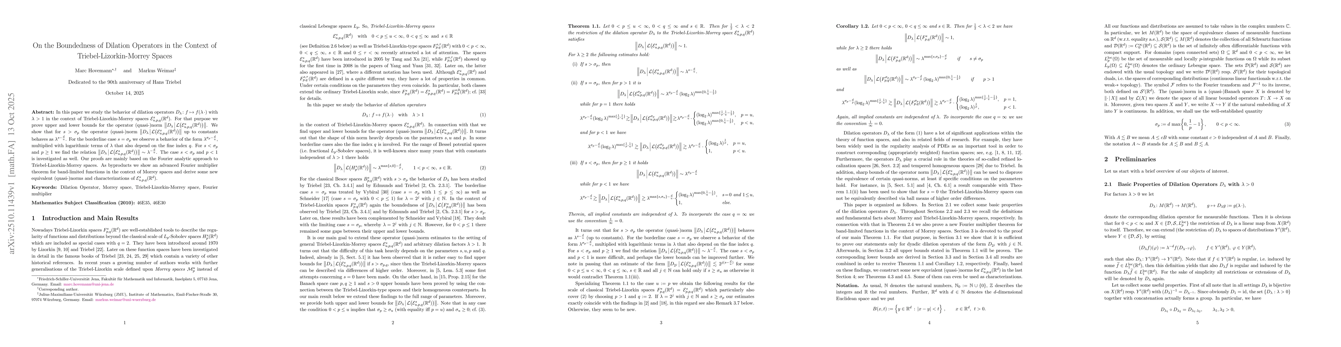 Thumbnail for On the boundedness of dilation operators in the context of
  Triebel-Lizorkin-Morrey spaces