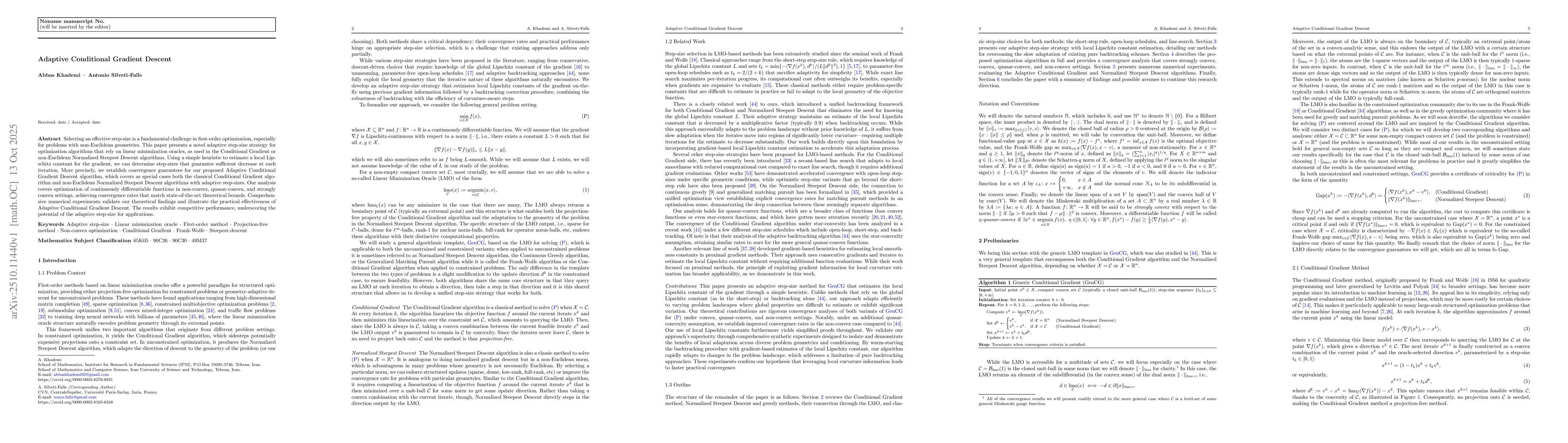 Thumbnail for Adaptive Conditional Gradient Descent