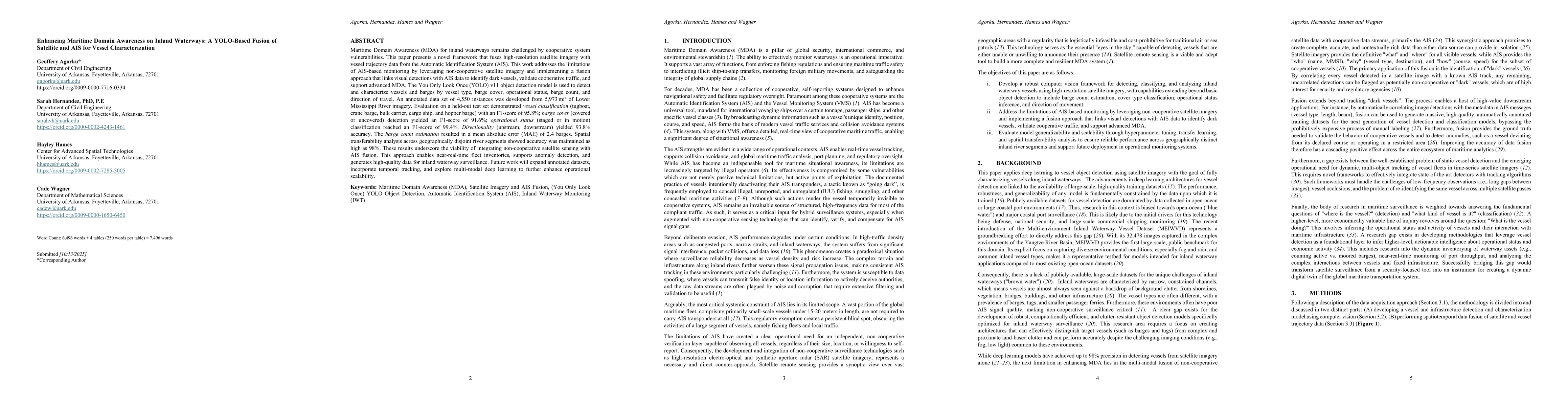 Thumbnail for Enhancing Maritime Domain Awareness on Inland Waterways: A YOLO-Based
  Fusion of Satellite and AIS for Vessel Characterization