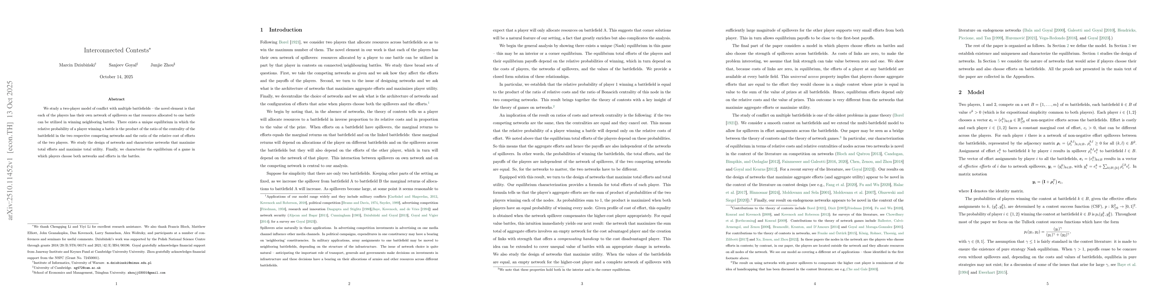 Thumbnail for Interconnected Contests