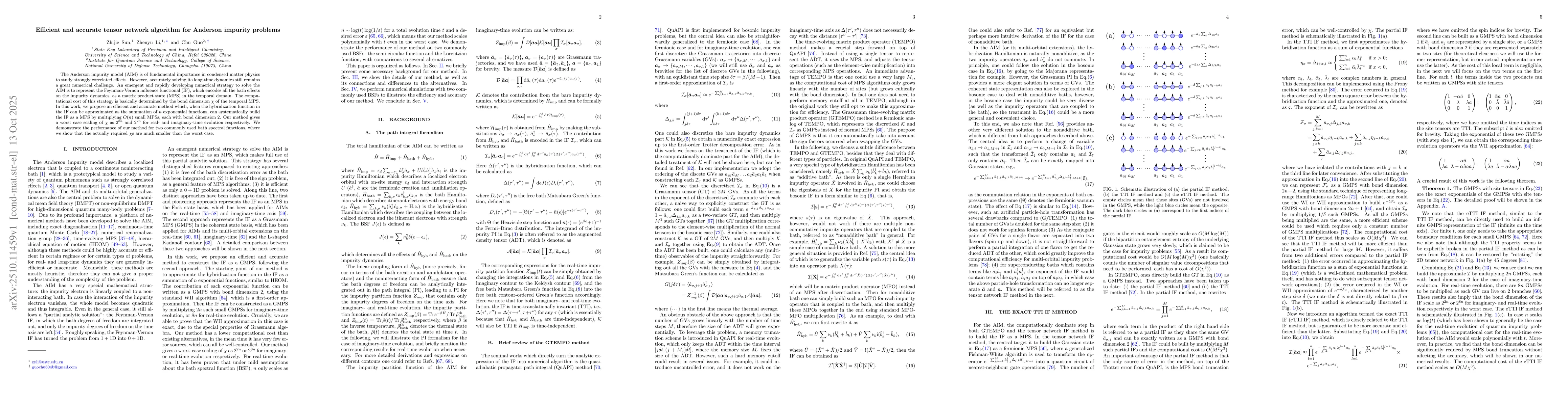 Thumbnail for Efficient and accurate tensor network algorithm for Anderson impurity
  problems