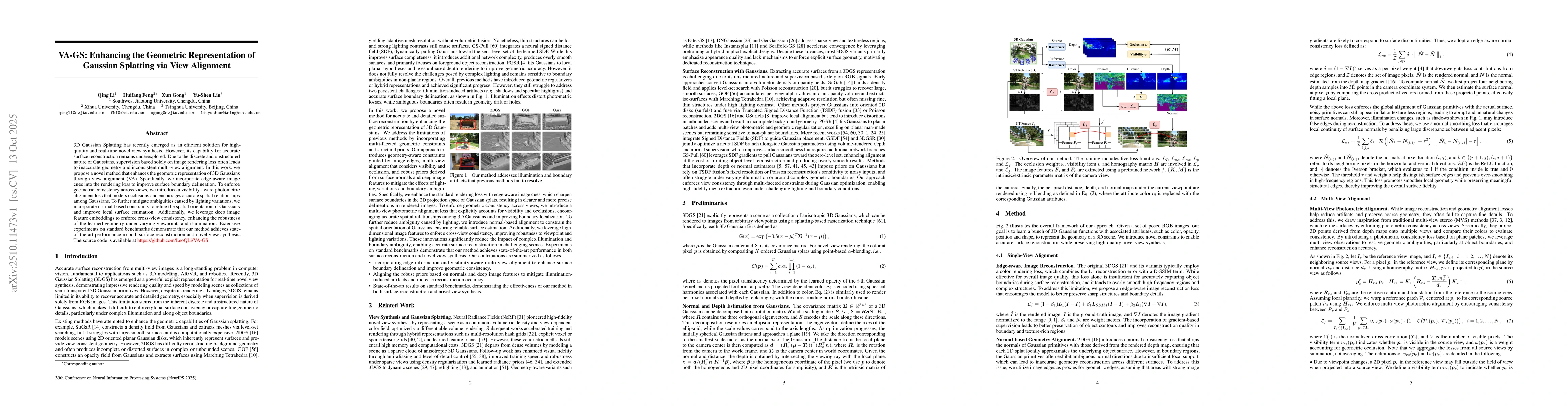 Thumbnail for VA-GS: Enhancing the Geometric Representation of Gaussian Splatting via
  View Alignment