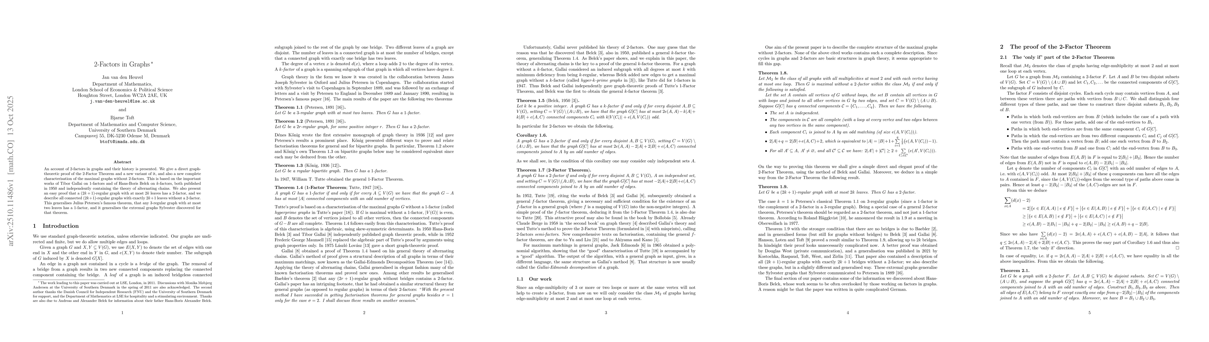 Thumbnail for 2-Factors in Graphs