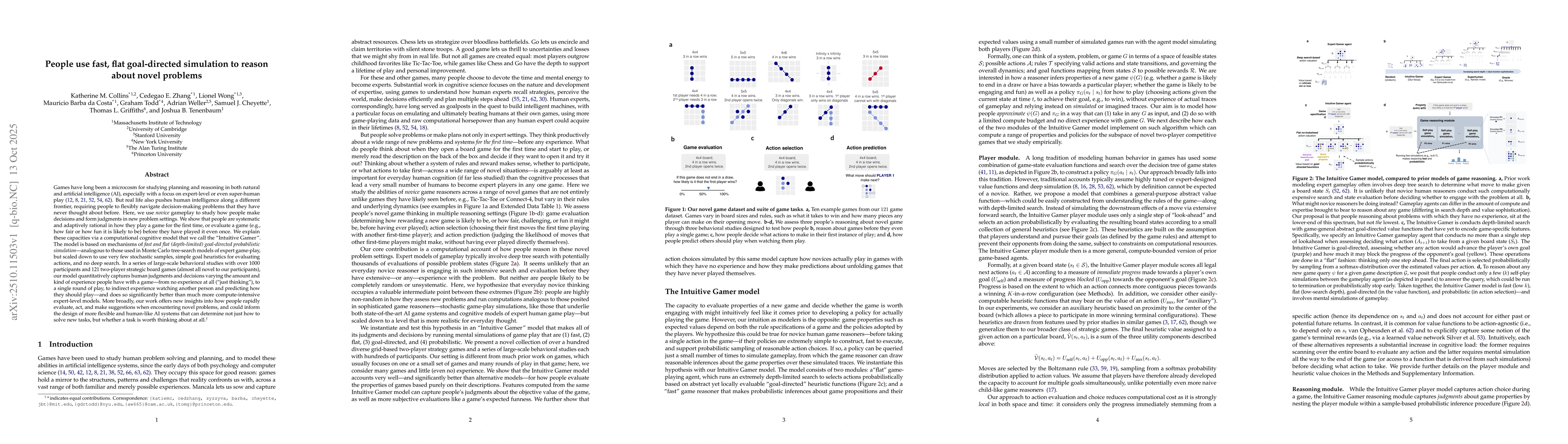 Thumbnail for People use fast, flat goal-directed simulation to reason about novel
  problems