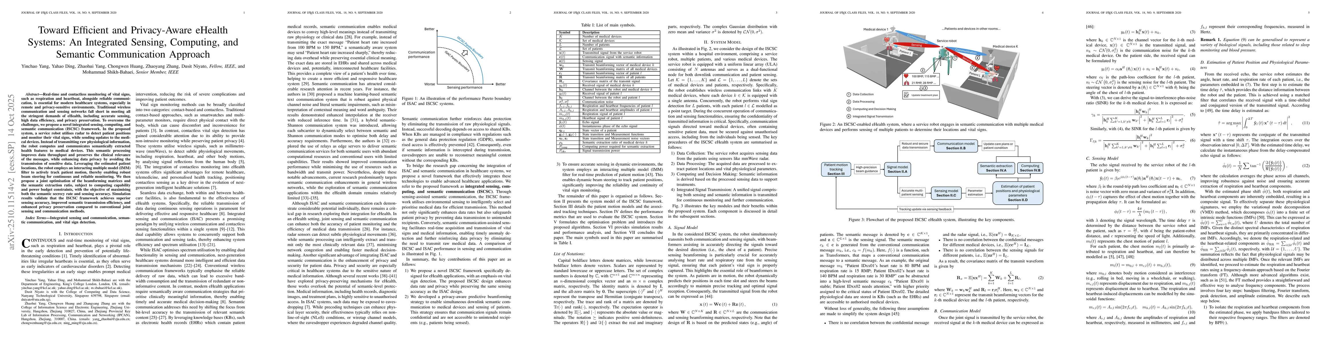 Thumbnail for Toward Efficient and Privacy-Aware eHealth Systems: An Integrated
  Sensing, Computing, and Semantic Communication Approach
