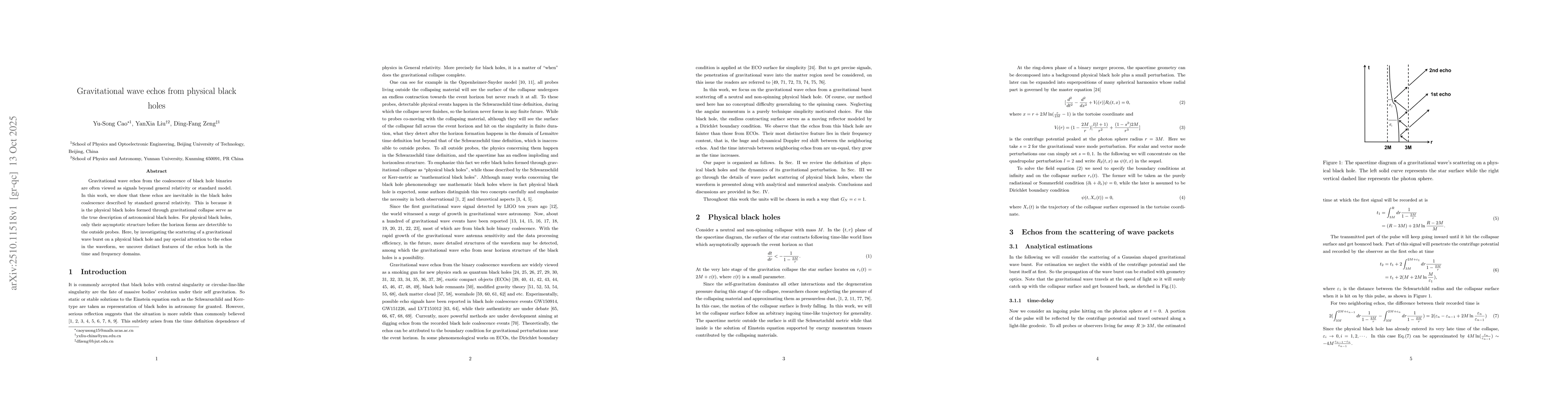 Thumbnail for Gravitational wave echos from physical black holes