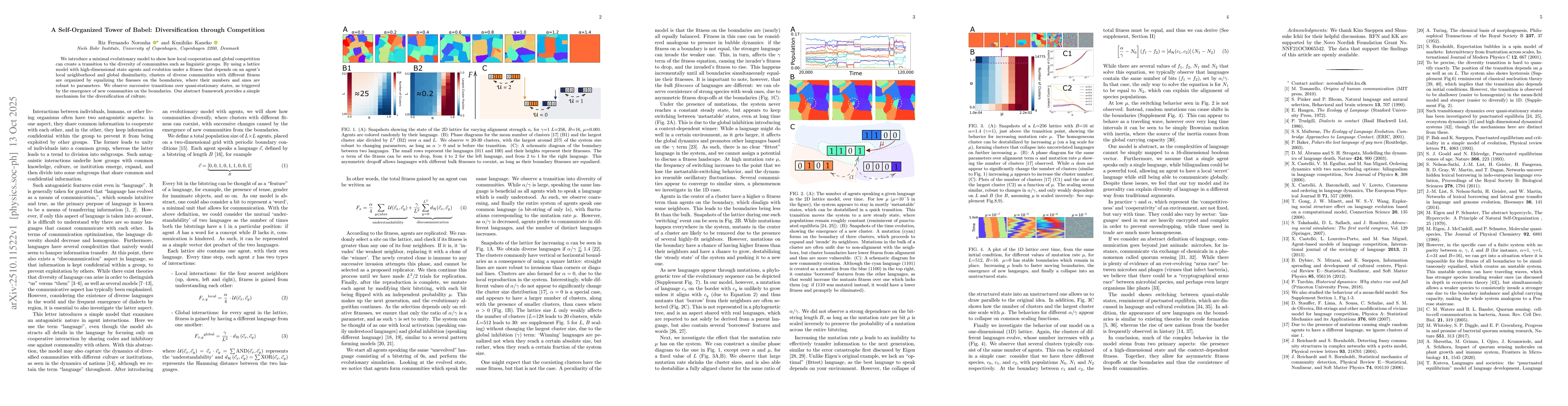 Thumbnail for A Self-Organized Tower of Babel: Diversification through Competition