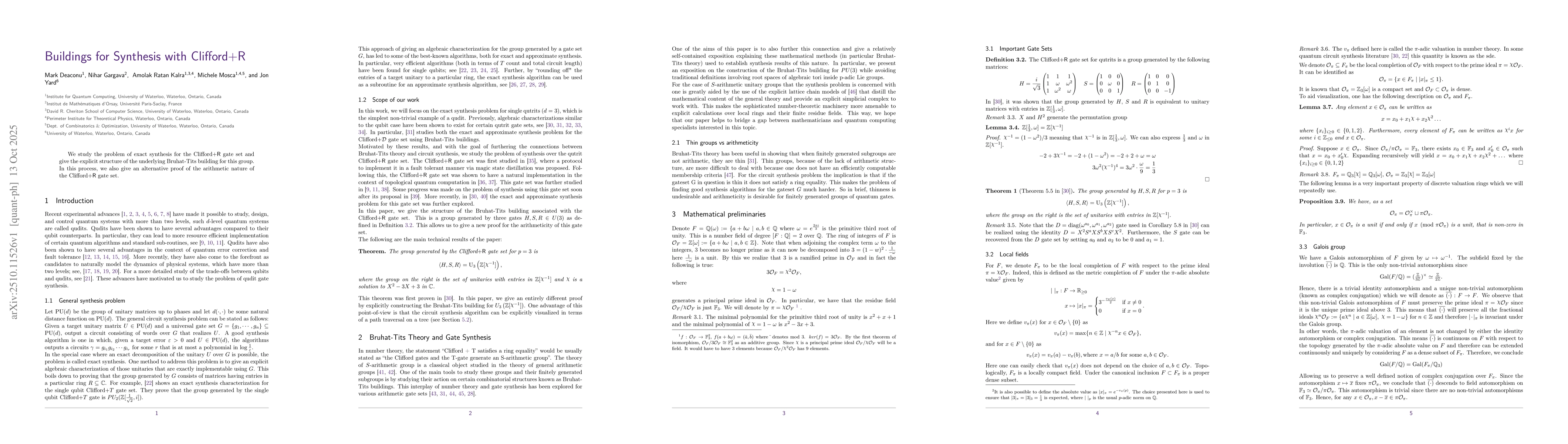 Thumbnail for Buildings for Synthesis with Clifford+R