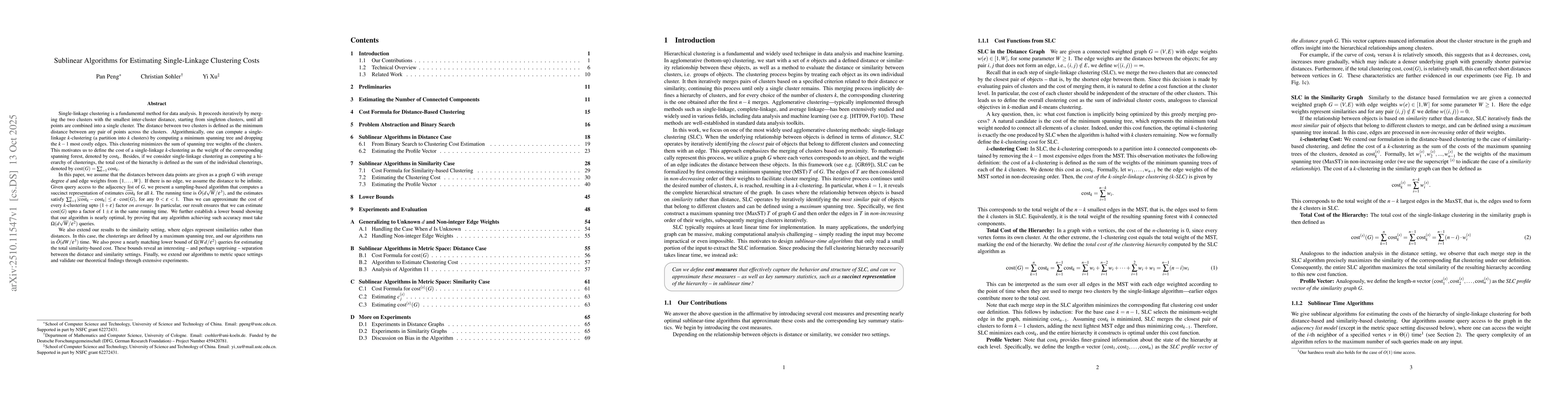 Thumbnail for Sublinear Algorithms for Estimating Single-Linkage Clustering Costs