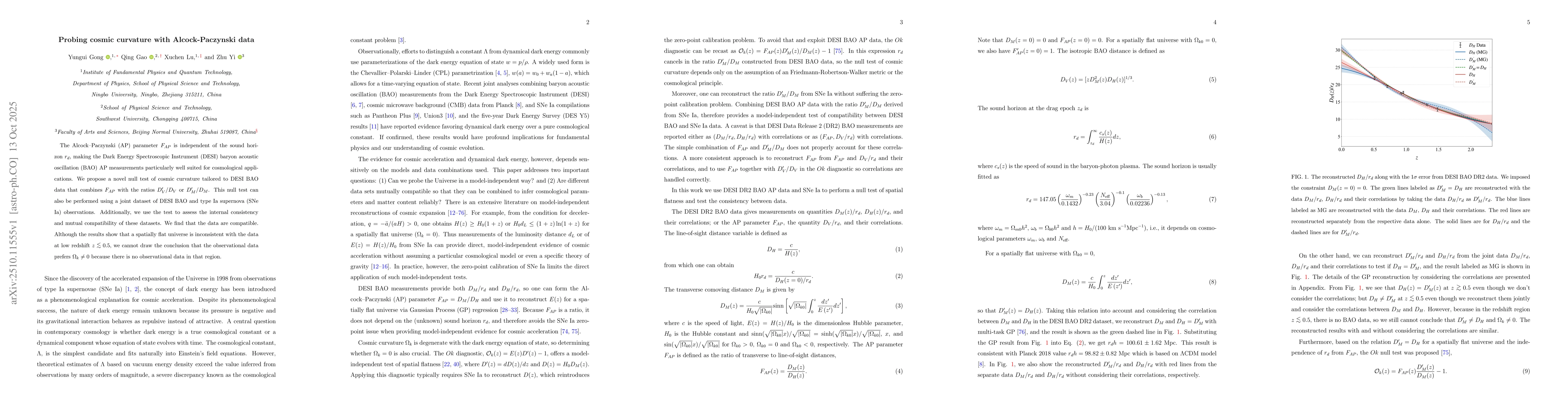 Thumbnail for Probing cosmic curvature with Alcock-Paczynski data
