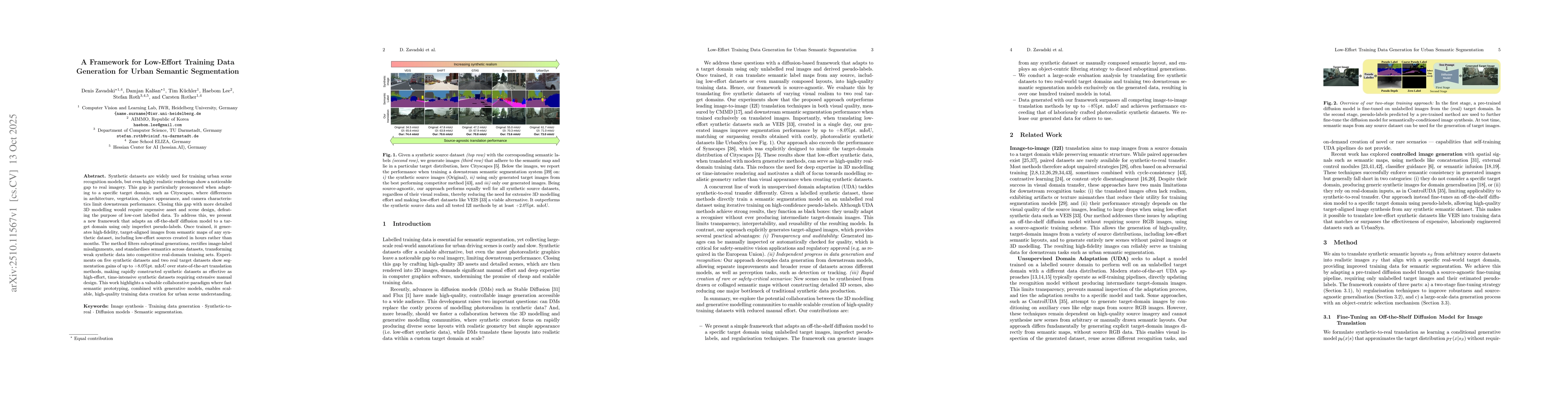 Thumbnail for A Framework for Low-Effort Training Data Generation for Urban Semantic
  Segmentation