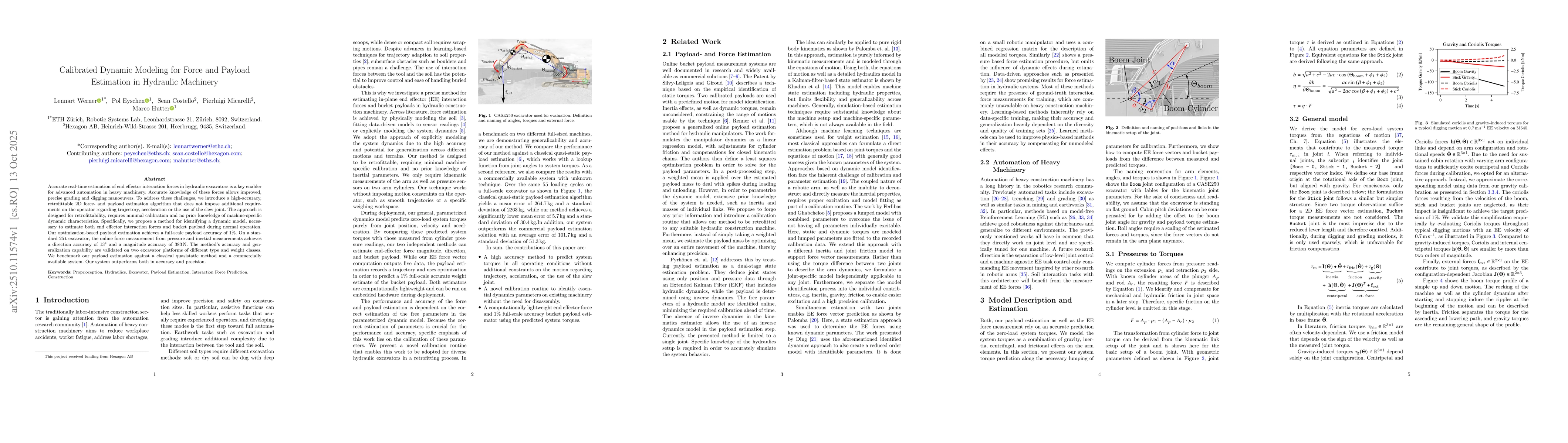 Thumbnail for Calibrated Dynamic Modeling for Force and Payload Estimation in
  Hydraulic Machinery