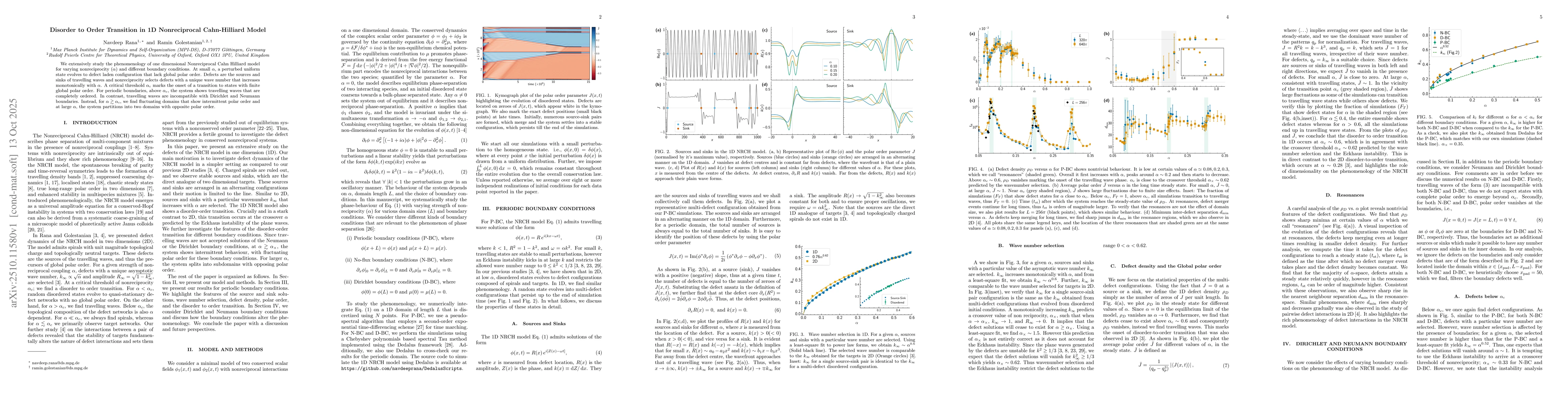 Thumbnail for Disorder to Order Transition in 1D Nonreciprocal Cahn-Hilliard Model