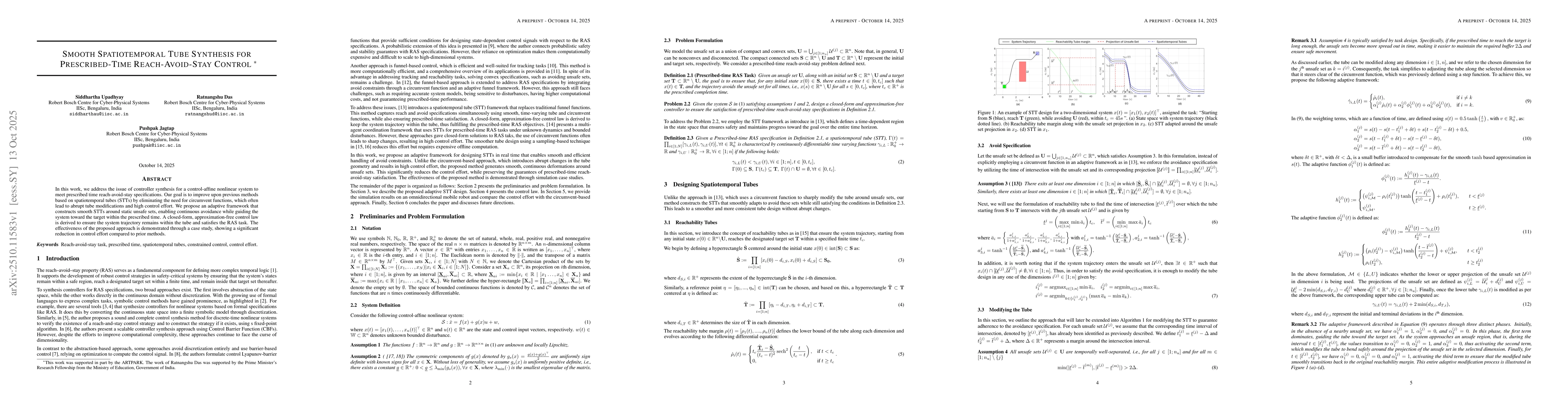 Thumbnail for Smooth Spatiotemporal Tube Synthesis for Prescribed-Time
  Reach-Avoid-Stay Control
