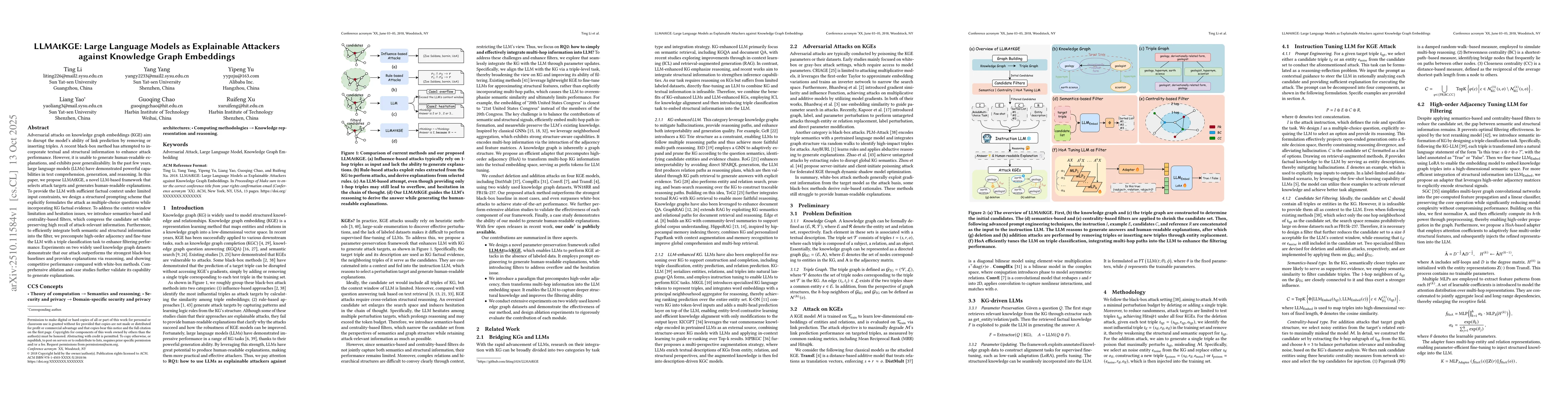 Thumbnail for LLMAtKGE: Large Language Models as Explainable Attackers against
  Knowledge Graph Embeddings