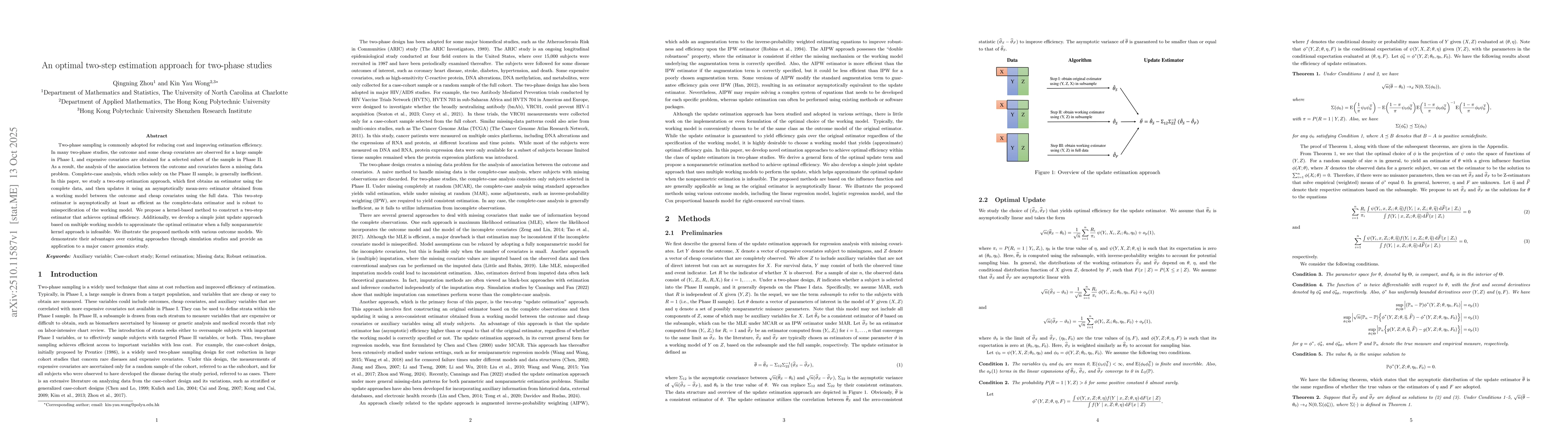 Thumbnail for An optimal two-step estimation approach for two-phase studies