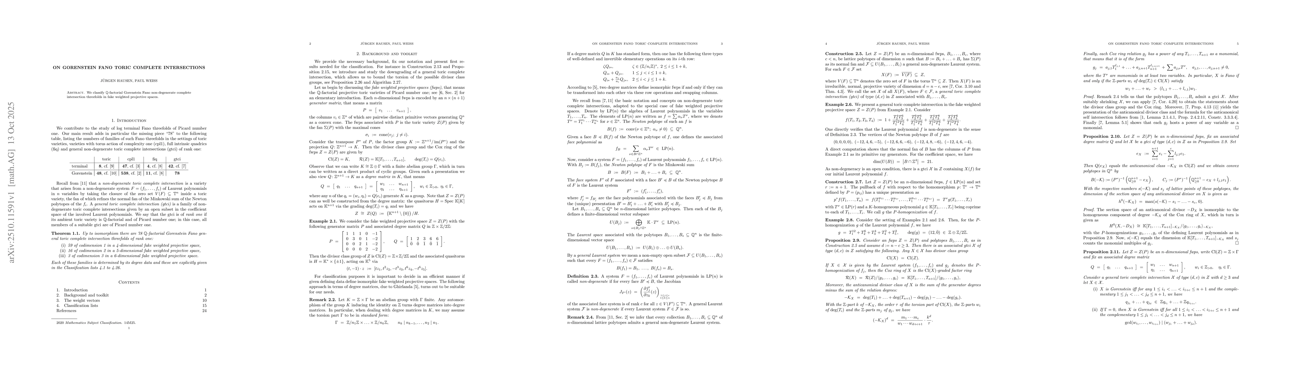 Thumbnail for On Gorenstein Fano toric complete intersections
