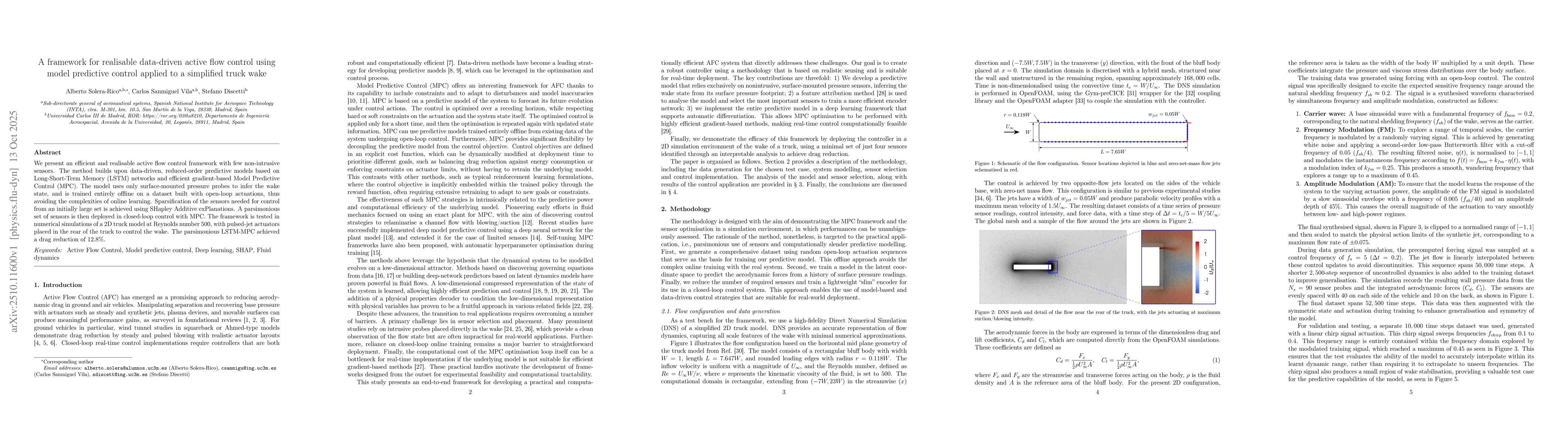 Thumbnail for A framework for realisable data-driven active flow control using model
  predictive control applied to a simplified truck wake