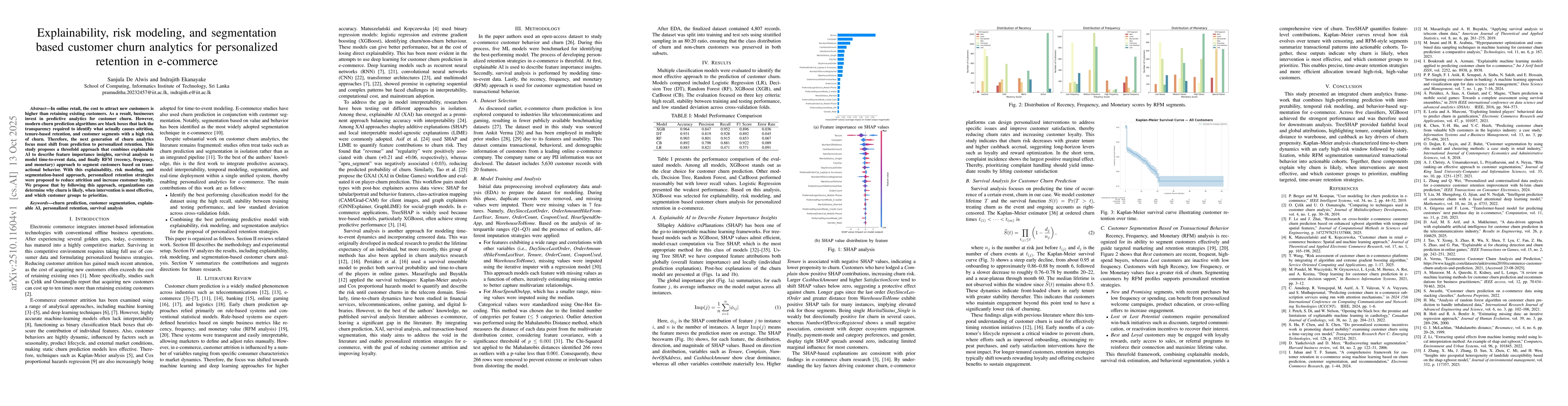Thumbnail for Explainability, risk modeling, and segmentation based customer churn
  analytics for personalized retention in e-commerce