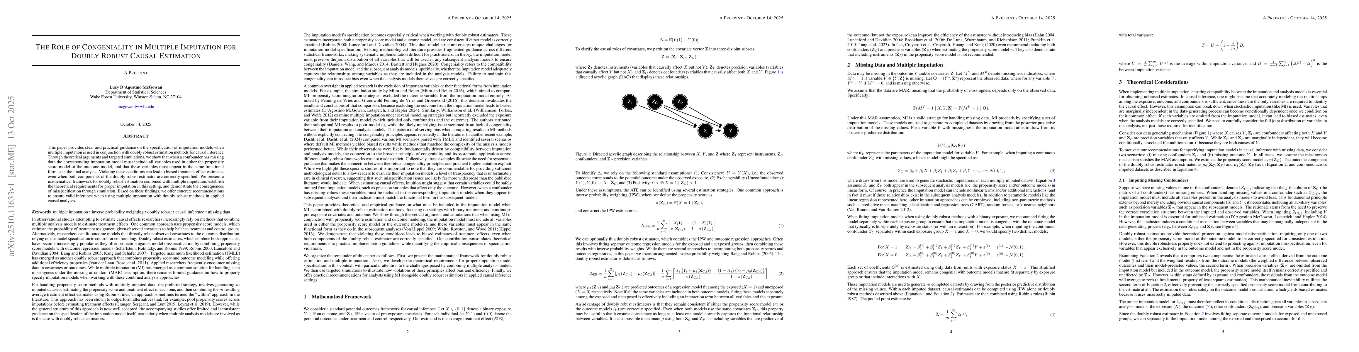 Thumbnail for The Role of Congeniality in Multiple Imputation for Doubly Robust Causal
  Estimation