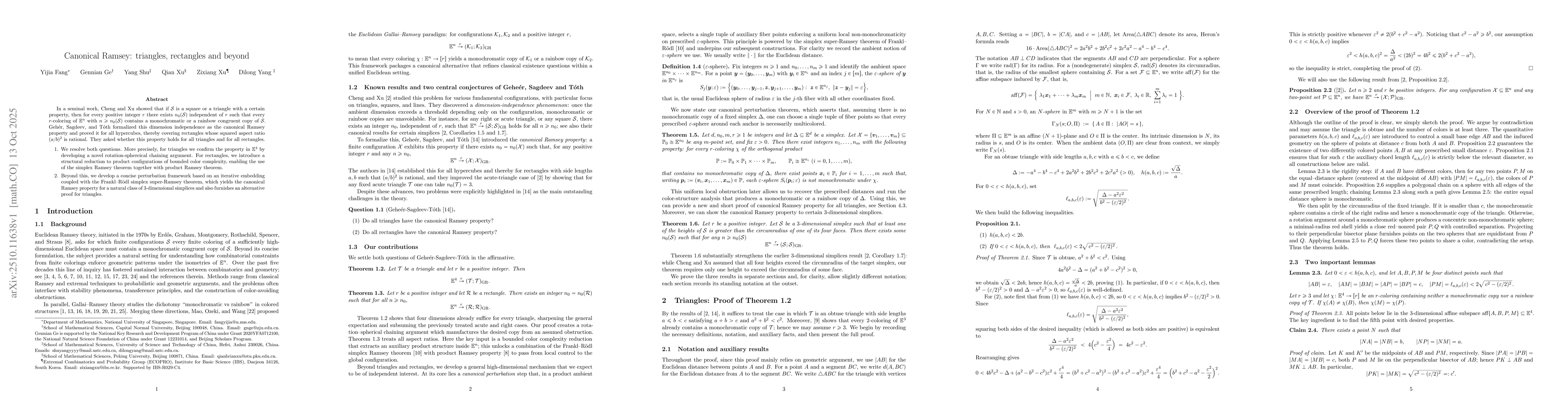 Thumbnail for Canonical Ramsey: triangles, rectangles and beyond