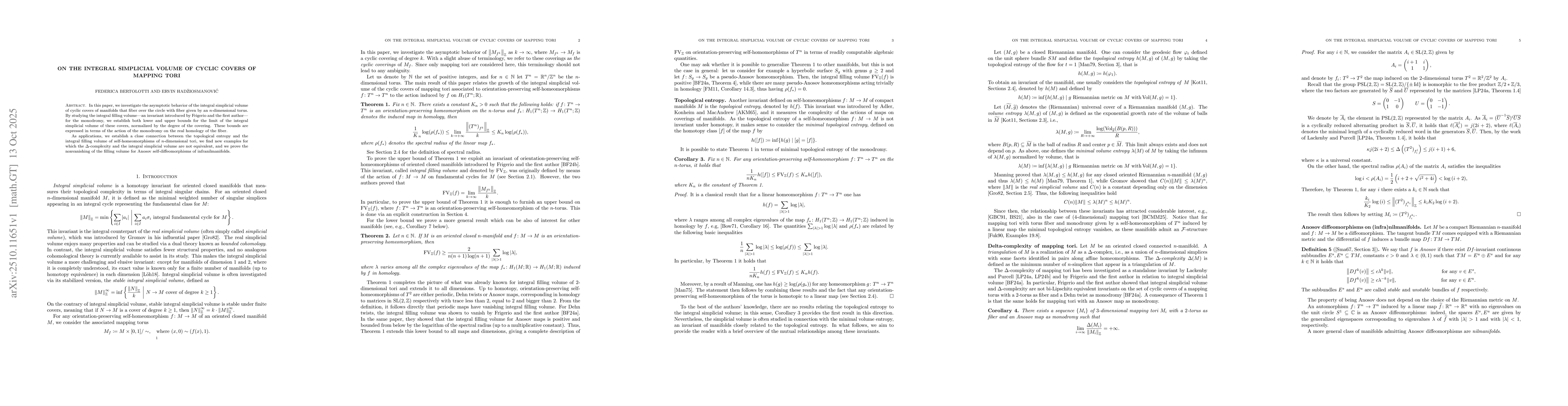 Thumbnail for On the integral simplicial volume of cyclic covers of mapping tori