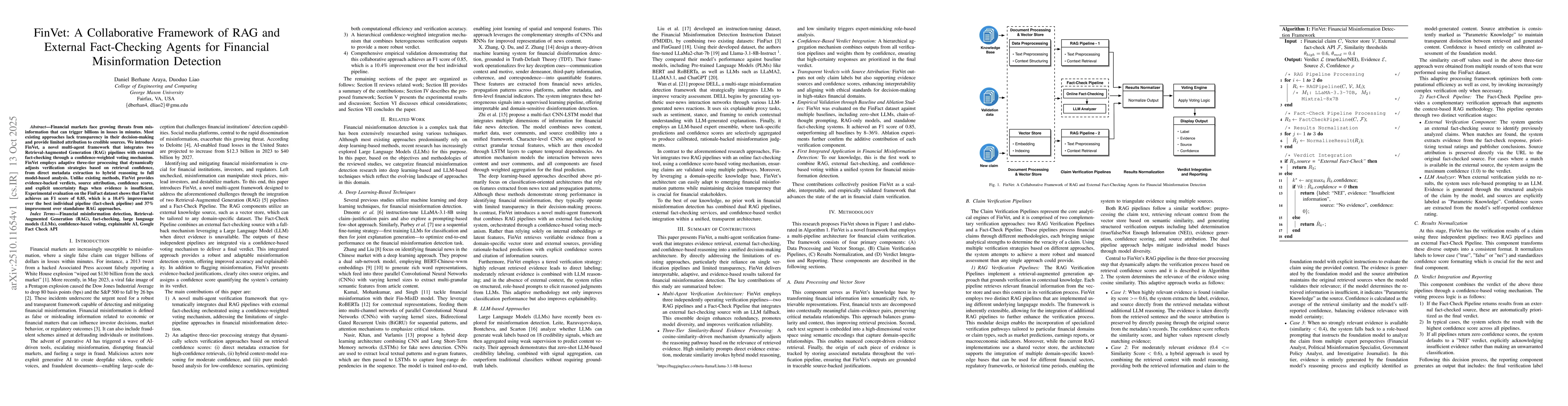 Thumbnail for FinVet: A Collaborative Framework of RAG and External Fact-Checking
  Agents for Financial Misinformation Detection