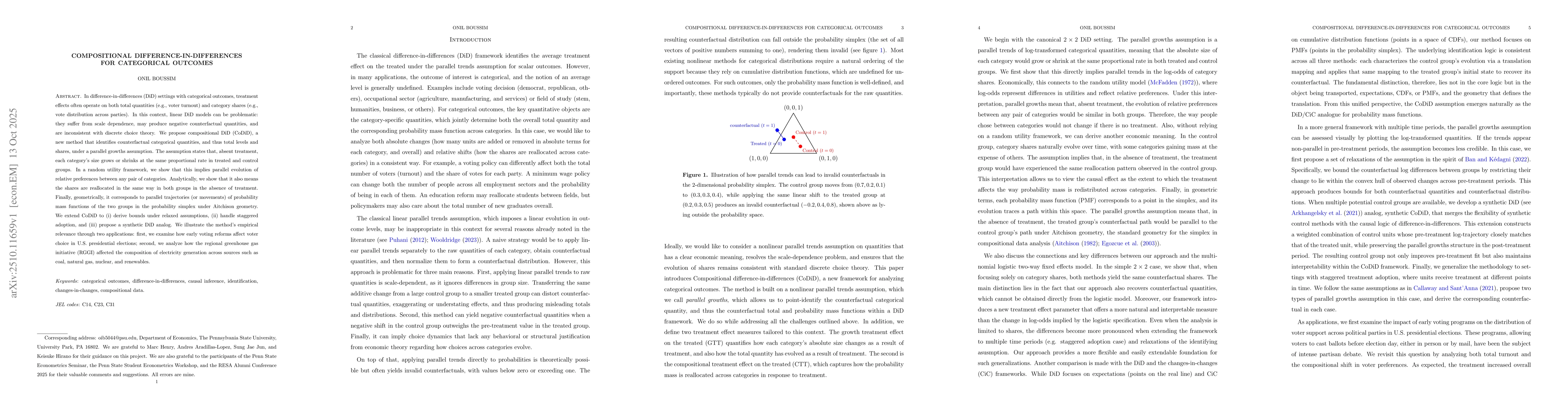 Thumbnail for Compositional difference-in-differences for categorical outcomes