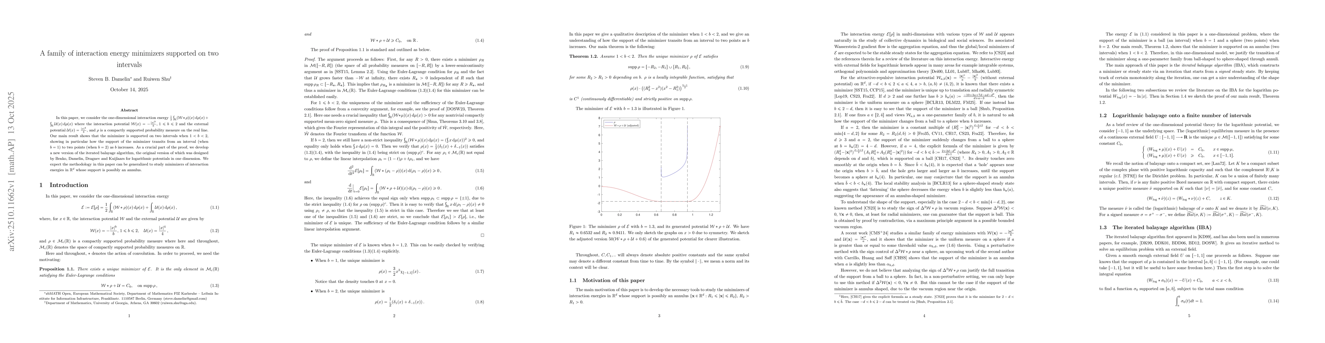Thumbnail for A family of interaction energy minimizers supported on two intervals