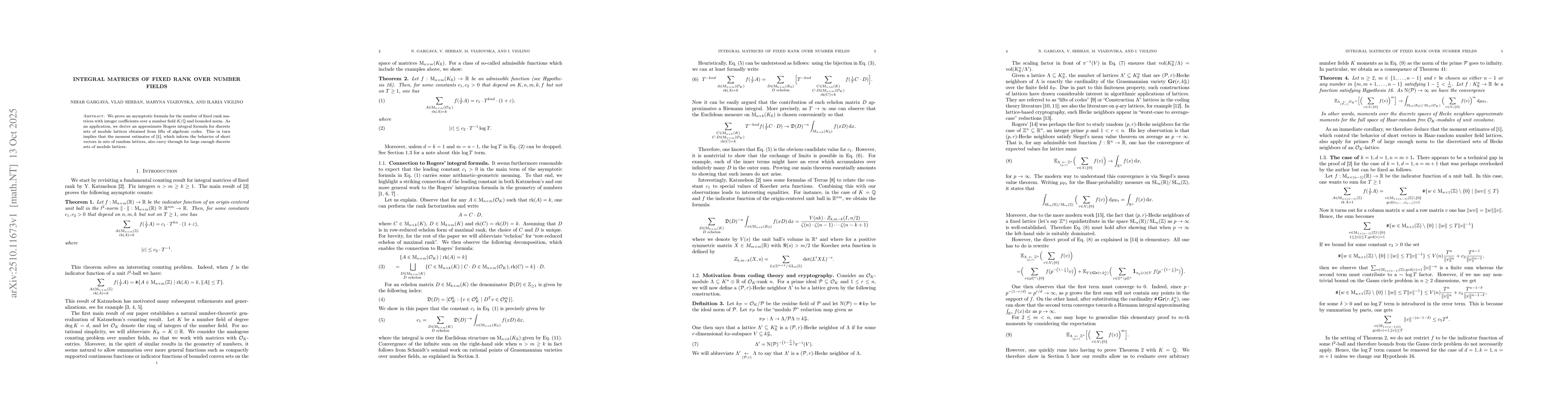 Thumbnail for Integral Matrices of Fixed Rank over Number Fields