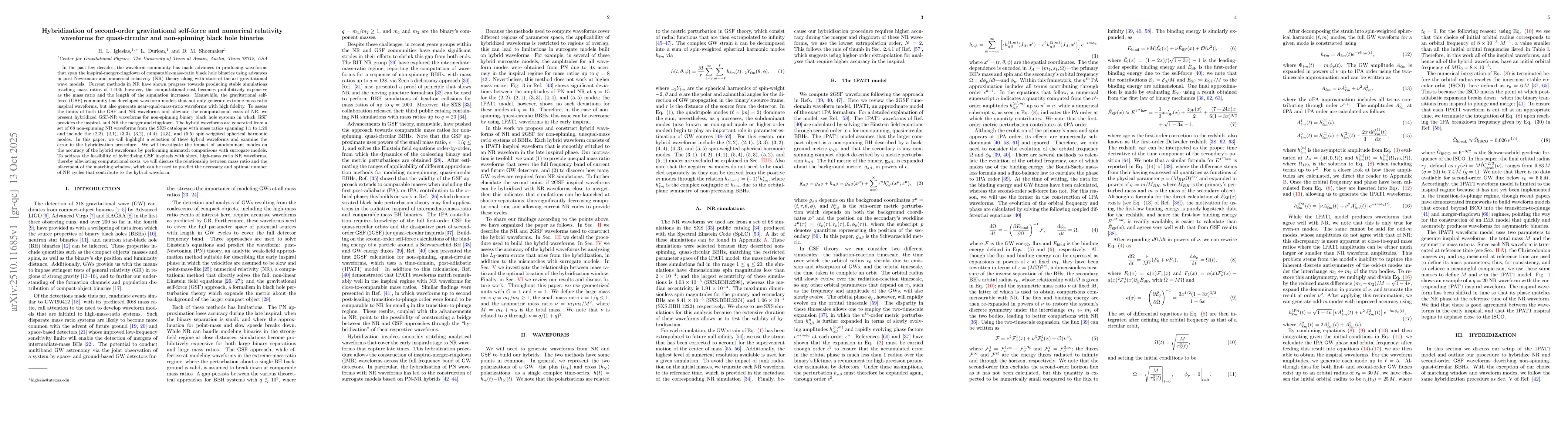 Thumbnail for Hybridization of second-order gravitational self-force and numerical
  relativity waveforms for quasi-circular and non-spinning black hole binaries
