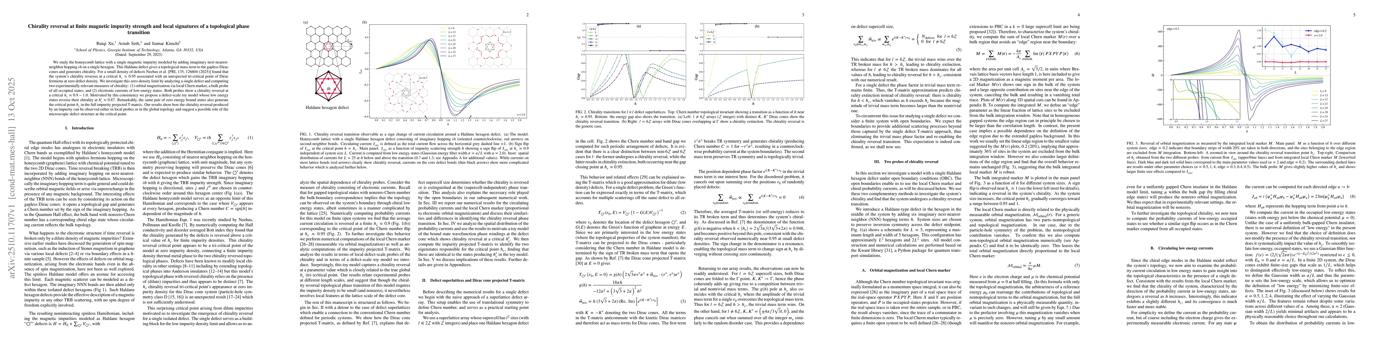 Thumbnail for Chirality reversal at finite magnetic impurity strength and local
  signatures of a topological phase transition