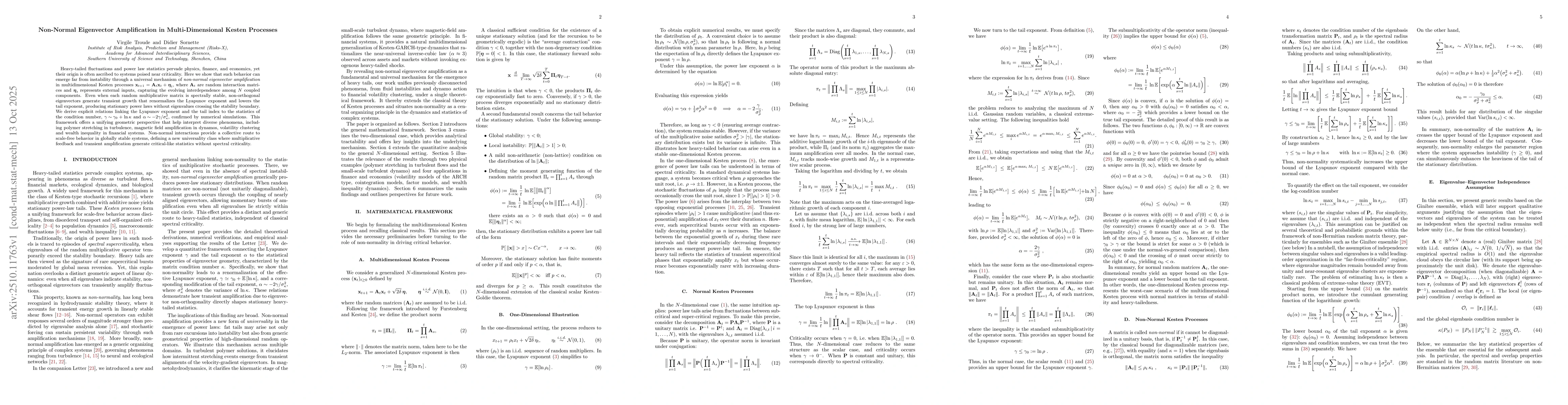 Thumbnail for Non-Normal Eigenvector Amplification in Multi-Dimensional Kesten
  Processes