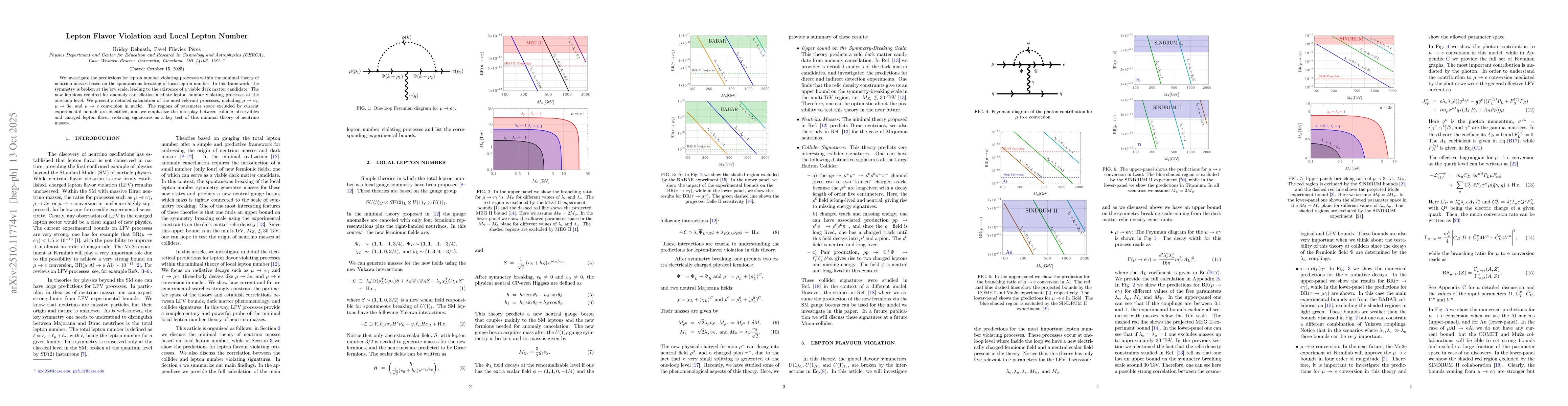 Thumbnail for Lepton Flavor Violation and Local Lepton Number