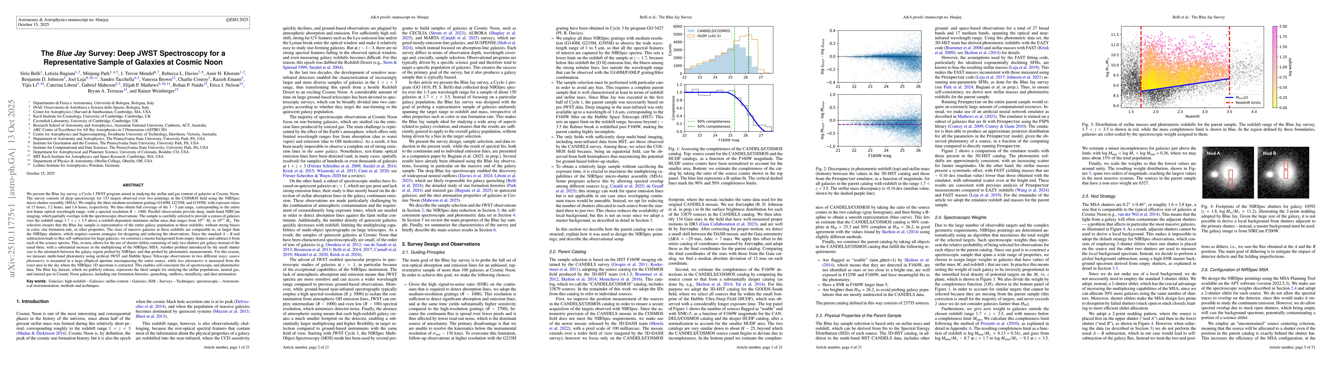 Thumbnail for The Blue Jay Survey: Deep JWST Spectroscopy for a Representative Sample
  of Galaxies at Cosmic Noon