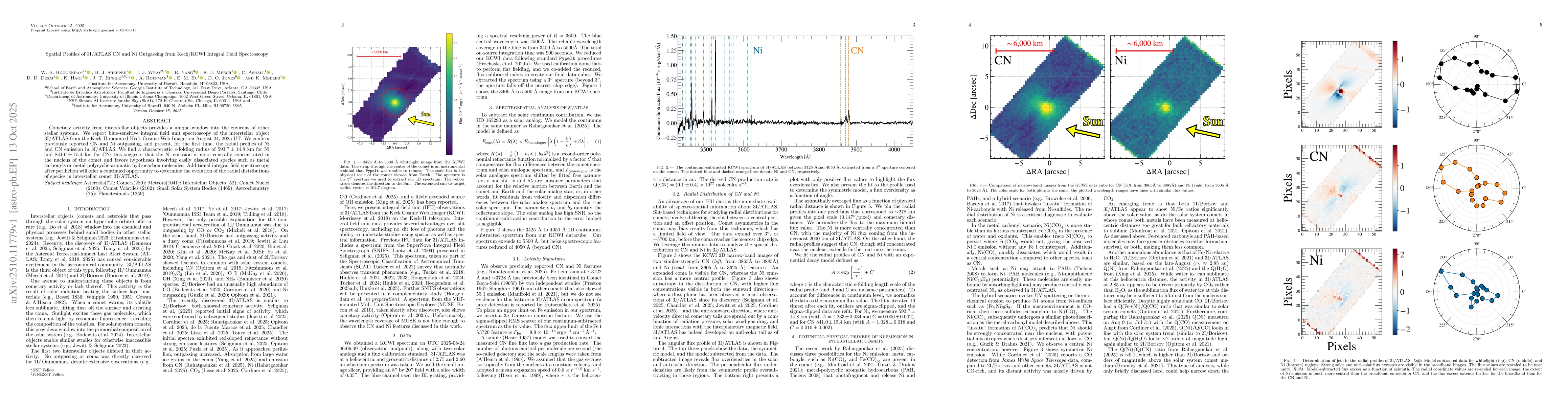 Thumbnail for Spatial Profiles of 3I/ATLAS CN and Ni Outgassing from Keck/KCWI
  Integral Field Spectroscopy