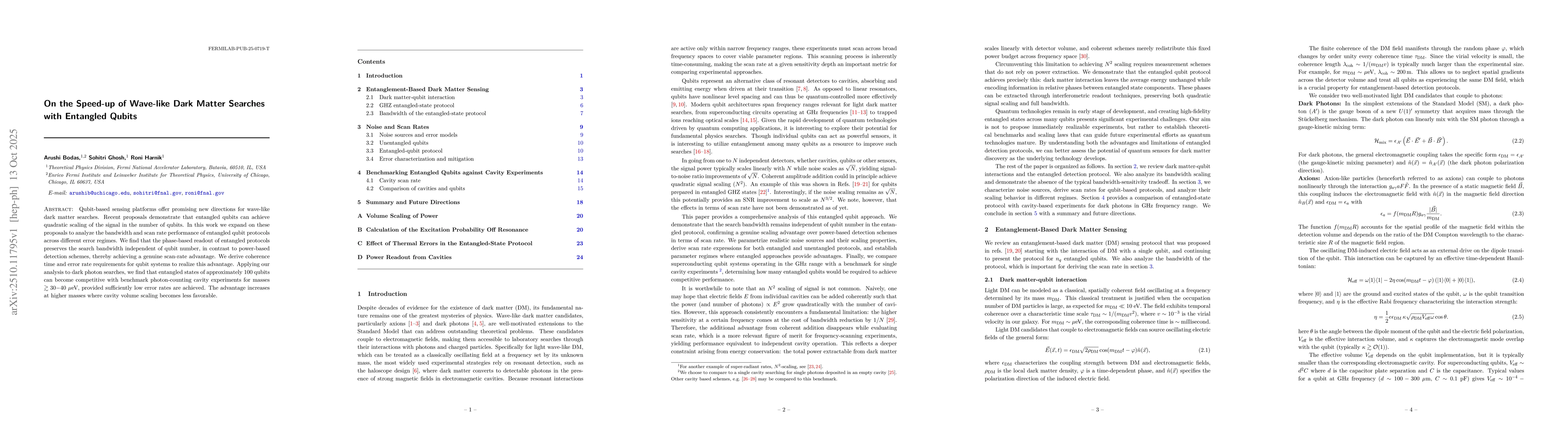 Thumbnail for On the Speed-up of Wave-like Dark Matter Searches with Entangled Qubits