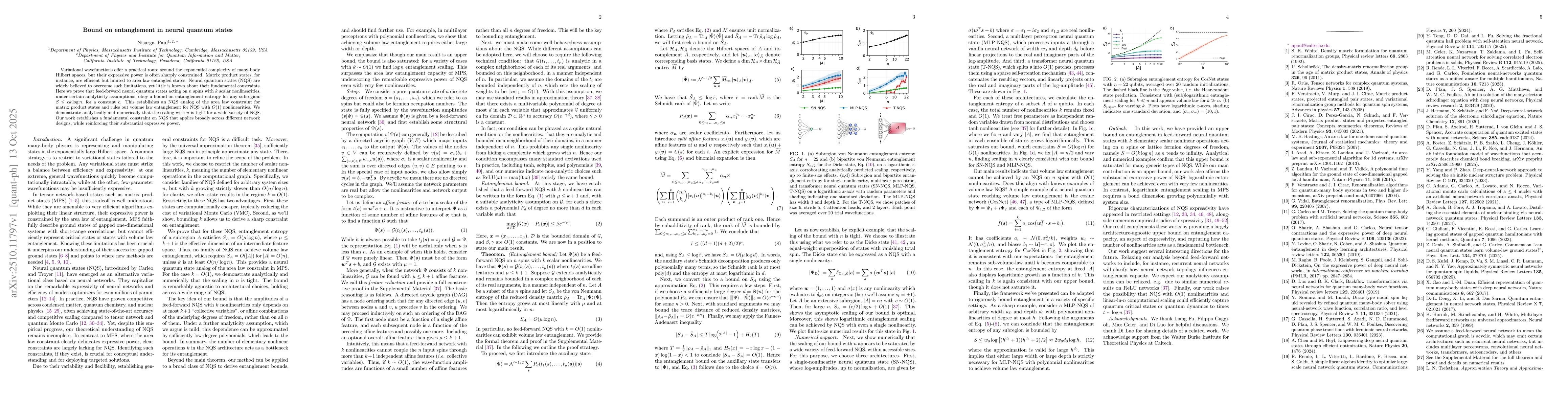 Thumbnail for Bound on entanglement in neural quantum states