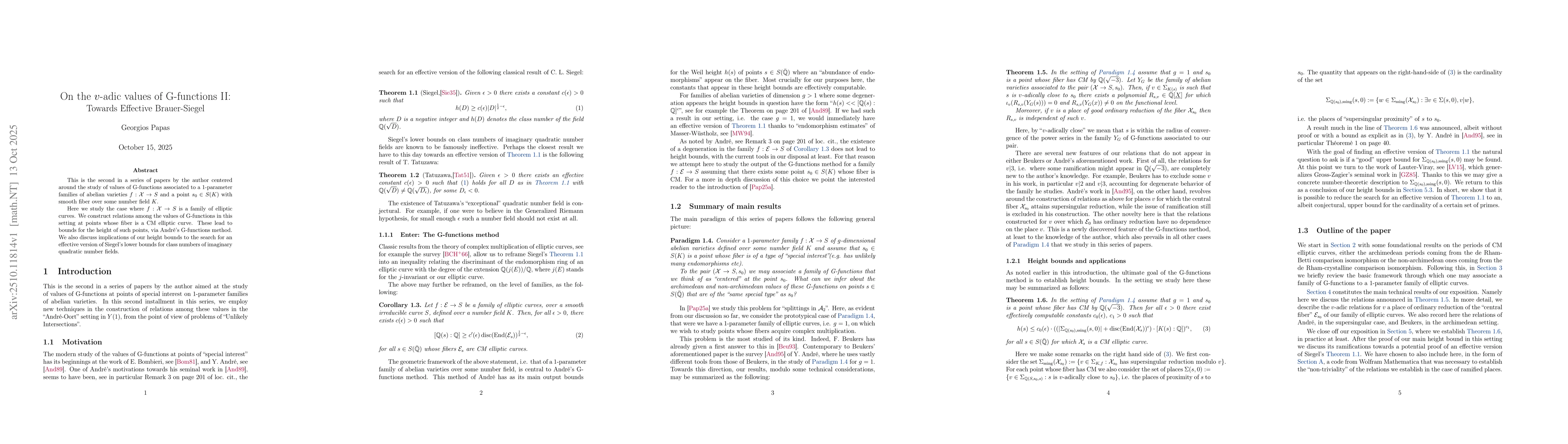 Thumbnail for On the $v$-adic values of G-functions II