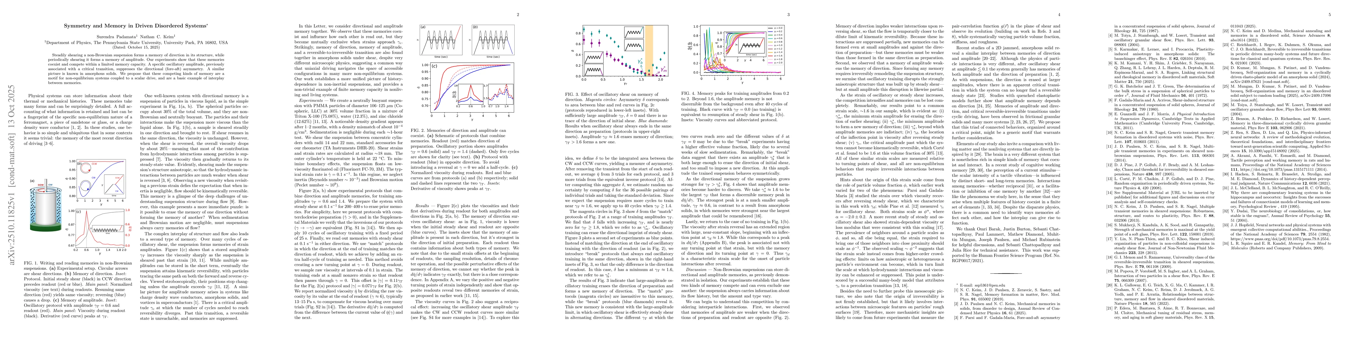 Thumbnail for Symmetry and Memory in Driven Disordered Systems