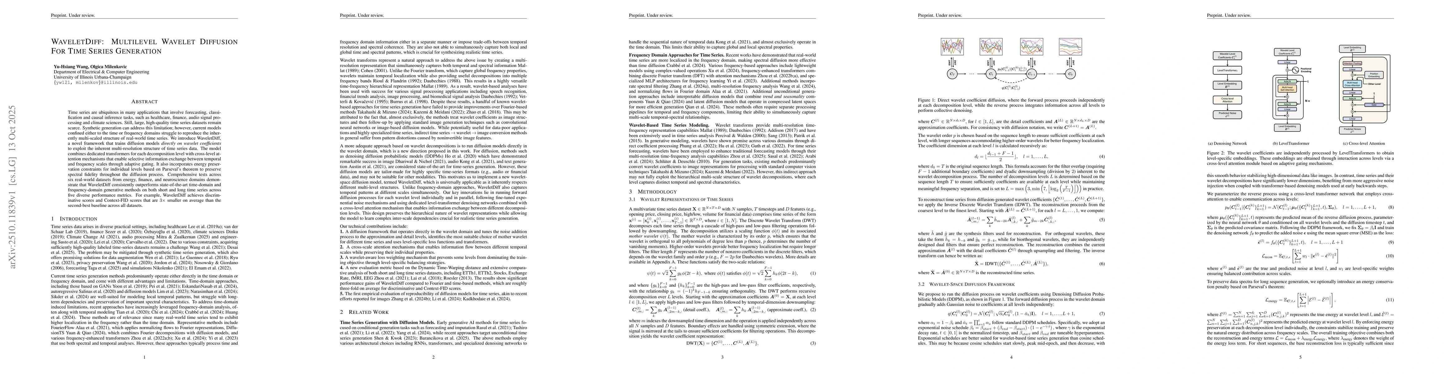 Thumbnail for WaveletDiff: Multilevel Wavelet Diffusion For Time Series Generation