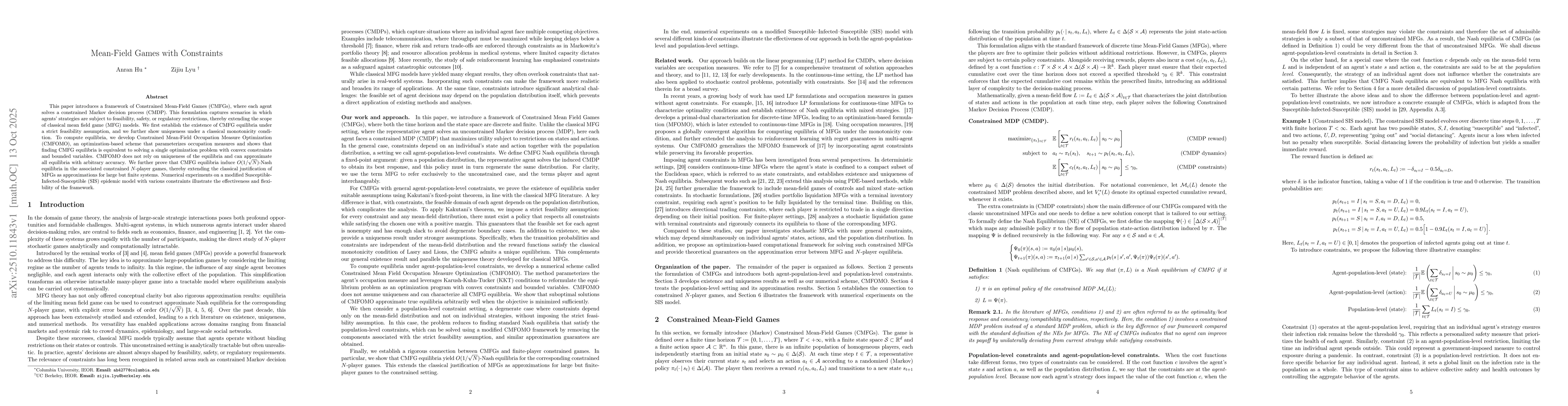 Thumbnail for Mean-Field Games with Constraints