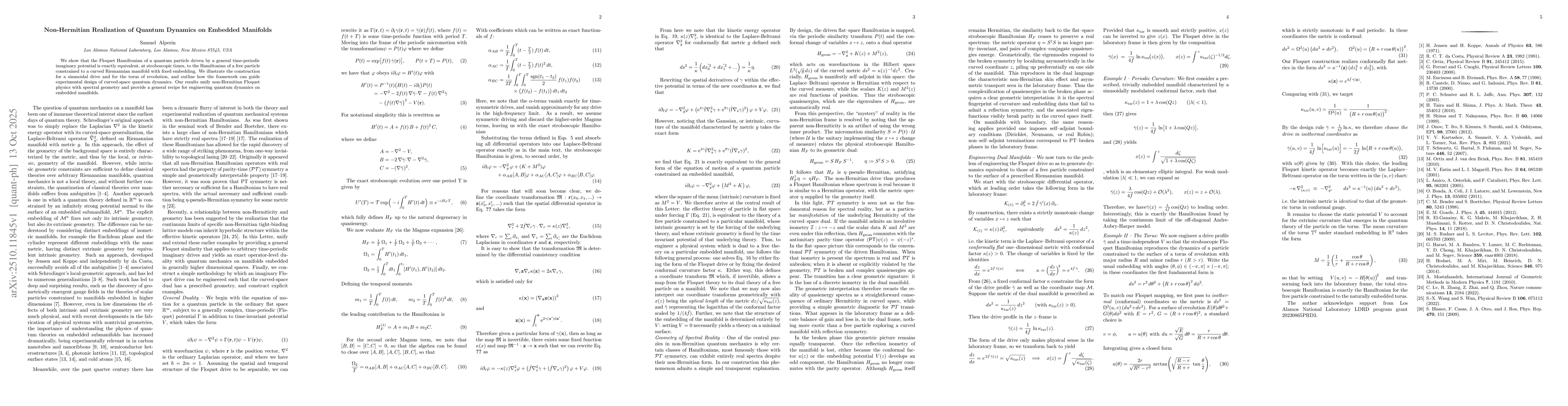 Thumbnail for Non-Hermitian Realization of Quantum Dynamics on Embedded Manifolds