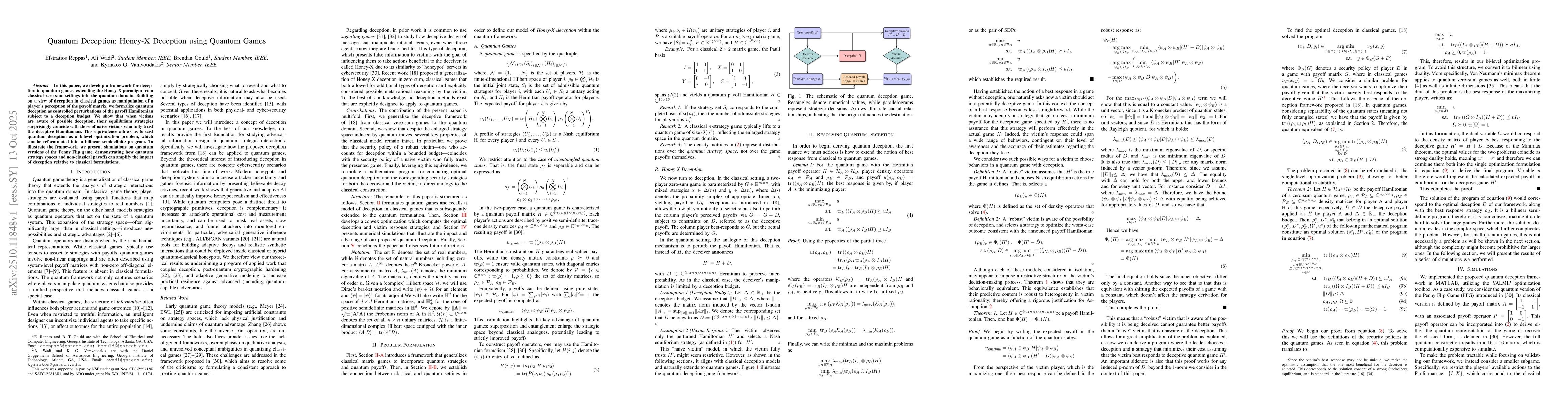 Thumbnail for Quantum Deception: Honey-X Deception using Quantum Games
