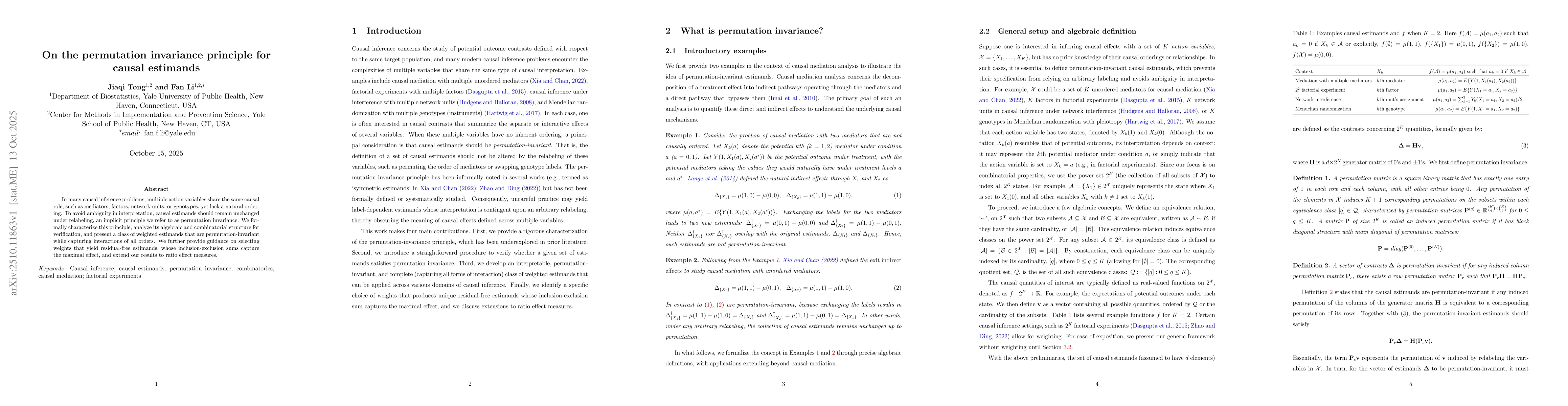 Thumbnail for On the permutation invariance principle for causal estimands