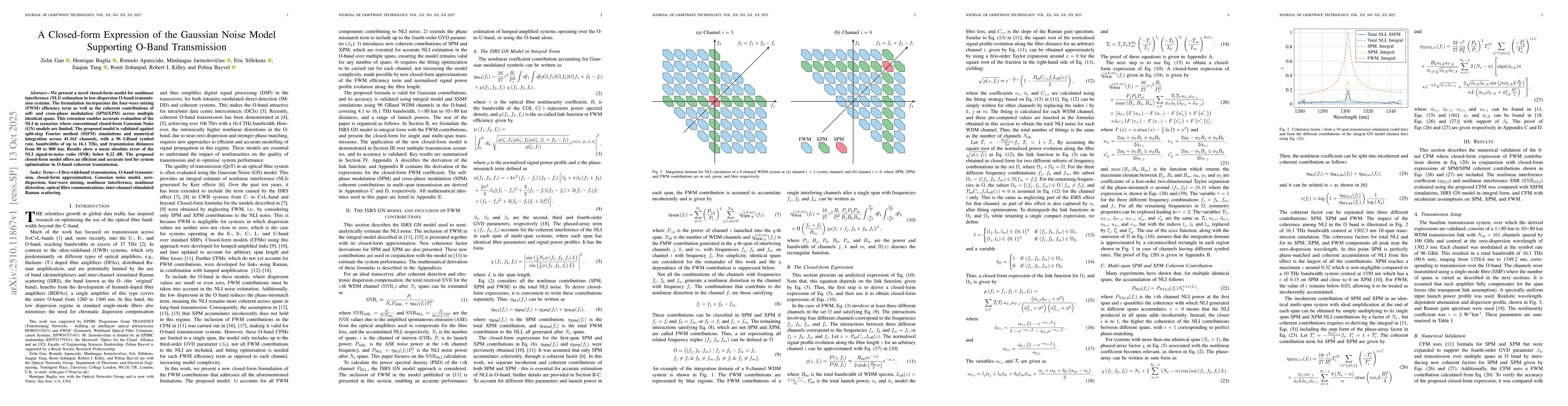 Thumbnail for A Closed-form Expression of the Gaussian Noise Model Supporting O-Band
  Transmission