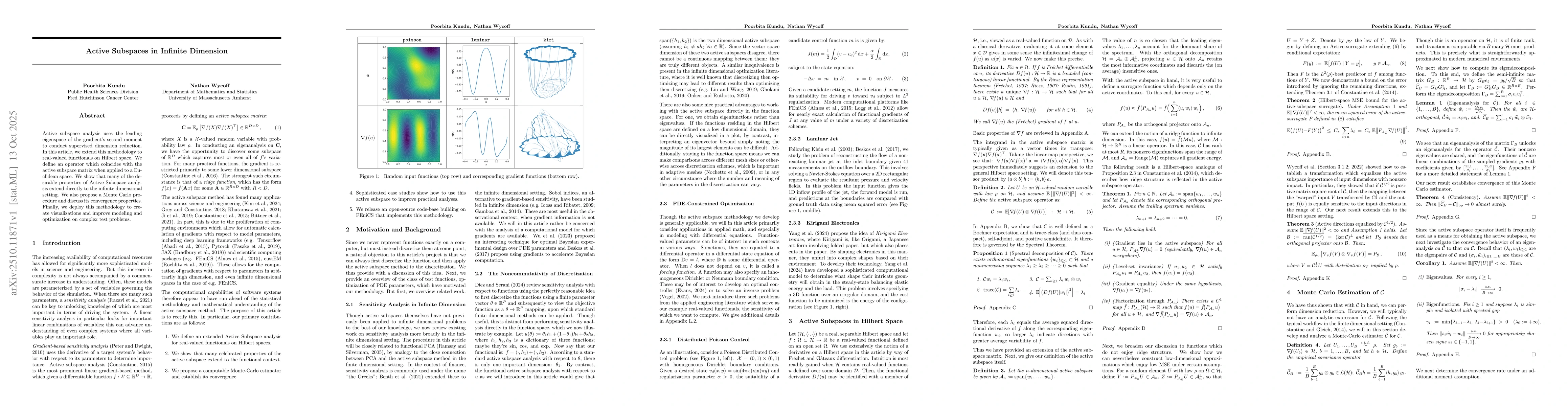 Thumbnail for Active Subspaces in Infinite Dimension