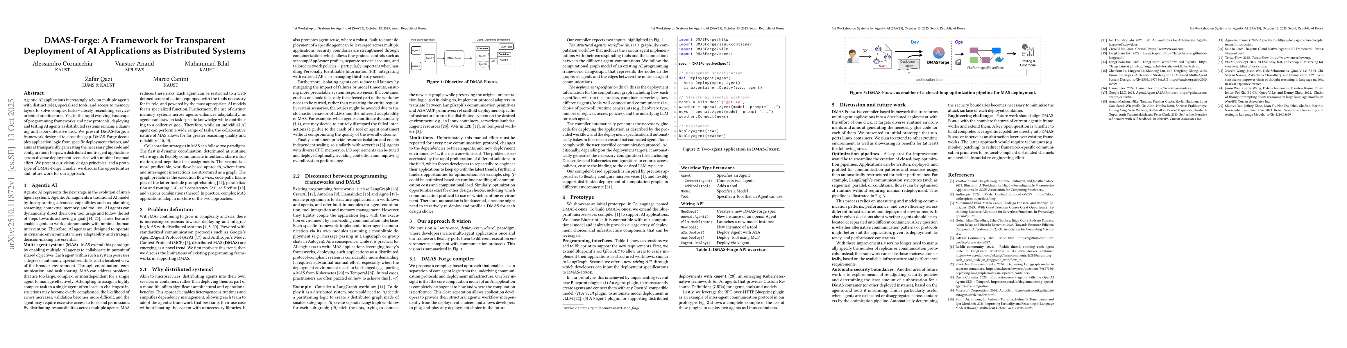 Thumbnail for DMAS-Forge: A Framework for Transparent Deployment of AI Applications as
  Distributed Systems